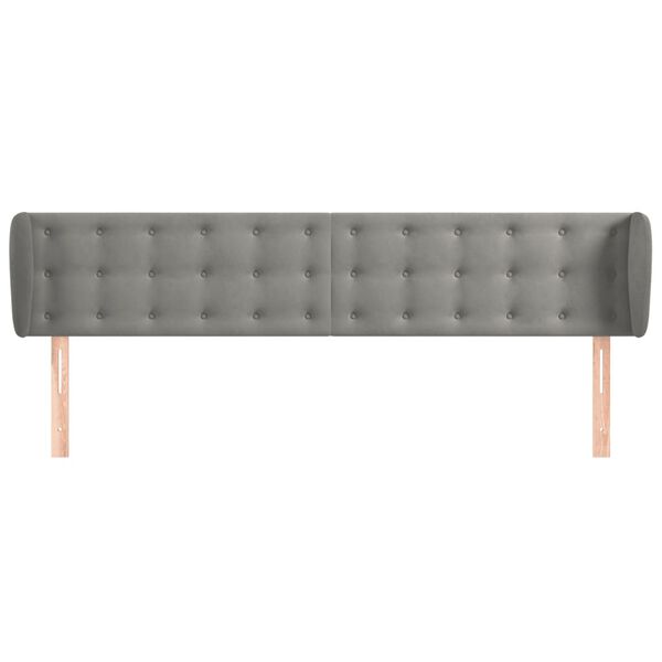 vidaXL Sänggavel med kanter ljusgrå 183x23x78/88 cm sammet