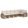 vidaXL Tr&auml;dg&aring;rdsoffset 6 pcs Beige och kr&auml;mvit konstrotting