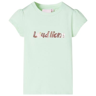 T-shirt med formade ärmar för barn mjuk grön 92