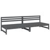 vidaXL Mittensoffor 2 st gr&aring; 120x80 cm massiv furu
