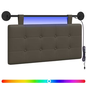 vidaXL H&auml;ngande s&auml;nggavel Med LED-lampa Gr&aring; Konstl&auml;der