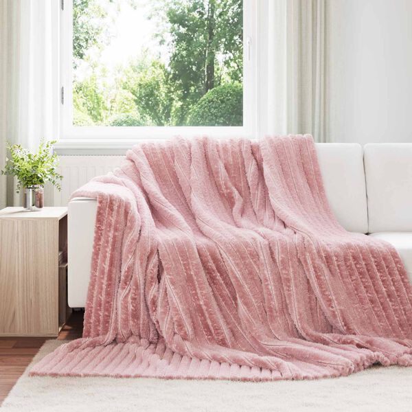 vidaXL Kastfilt Rosa 270 x 240 cm Fleece