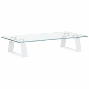 vidaXL Sk&auml;rmst&auml;ll vit 40x20x8 cm h&auml;rdat glas och metall