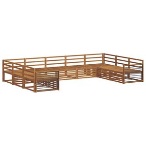 vidaXL Soffgrupper 9 pcs Naturf&auml;rg Massivt Akaciatr&auml;