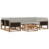 vidaXL Utomhussoffset med kudde 7 pcs Naturlig och ljusgr&aring;