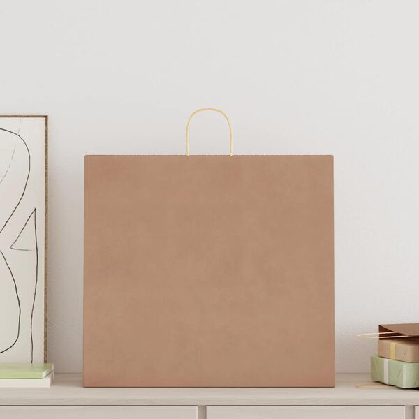 vidaXL Pappersp&aring;sar 250 st med handtag brun 54x15x49 cm