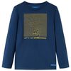 vidaXL T-shirt med l&aring;nga &auml;rmar f&ouml;r barn marinbl&aring; 116