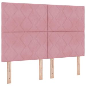 vidaXL LED Box S&auml;ng med madrass Rosa 160 x 200 cm Sammet
