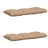 vidaXL B&auml;nk Kuddar VIANEN 2 st 100% Polyester Sand 100 x 50 x 12 cm