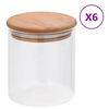 vidaXL F&ouml;rvaringsburkar i glas med bambulock 6 st 600 ml