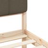 vidaXL Sängram med Klädd Huvudgavel Taupe 135 x 190 cm Massiv furu