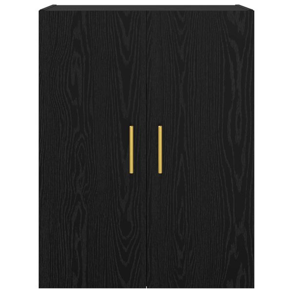 vidaXL Väggmonterat skåp Väggmonterad 2 pcs Svart Ek 69,5 x 34 x 90 cm