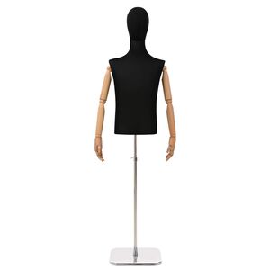 vidaXL Justerbar mannek&auml;ng 170-218 cm med bas Man PP Svart