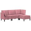 vidaXL M&ouml;belset f&ouml;r vardagsrummet med kudde 4 pcs Rosa Sammet