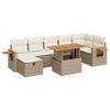 vidaXL Soffgrupp f&ouml;r tr&auml;dg&aring;rden med dynor 5 delar beige konstrotting