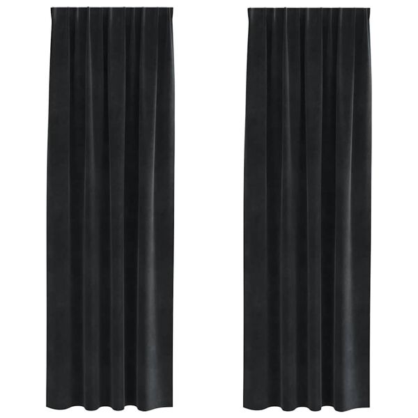vidaXL M&ouml;rkl&auml;ggningsgardiner 2 pcs Svart 140 x 260 cm Sammet