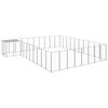 vidaXL Hundg&aring;rd silver 25,41 m&sup2; st&aring;l