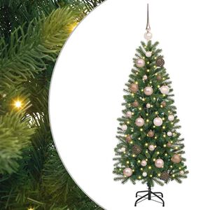 vidaXL Konstgjord julgran med 150 LED-lampor Gr&ouml;n 120 cm PE och PVC