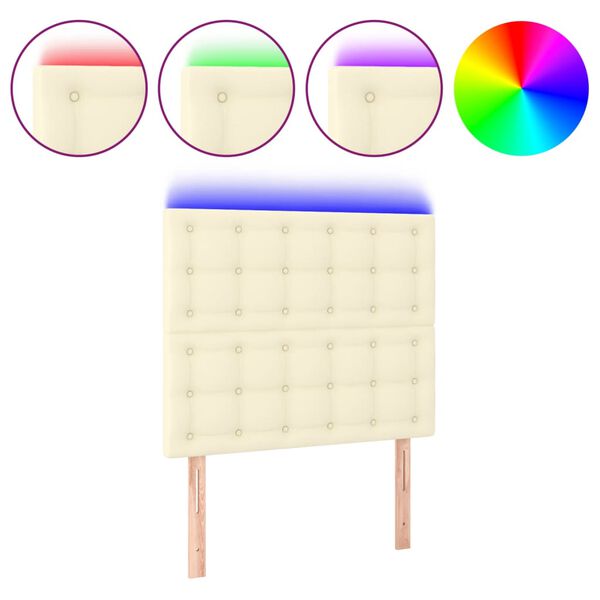 vidaXL S&auml;nggavel LED gr&auml;ddvit 90x5x118/128 cm konstl&auml;der