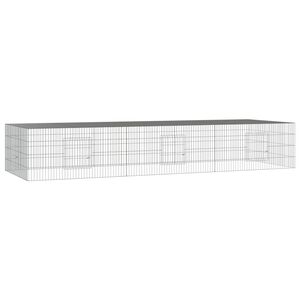 vidaXL Kaninhage 3 paneler 325x109x54 cm galvaniserat j&auml;rn