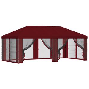 vidaXL Gazebo-tak med sidov&auml;ggar 6 x 3 m Vinr&ouml;d Polyester 190