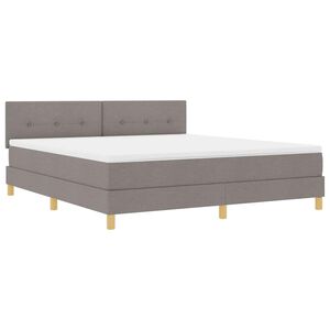 vidaXL LED Box S&auml;ng med LED-ljusslingor Taupe 180 x 200 cm tyg