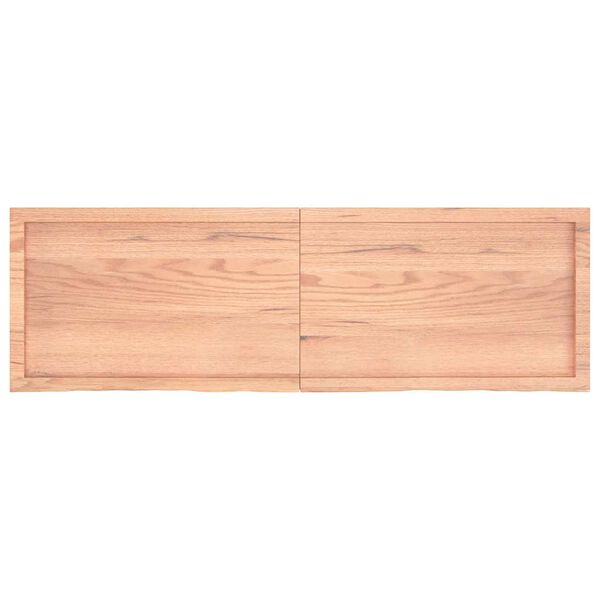 vidaXL Vägghylla ljusbrun 160x50x(2-4) cm behandlad massiv ek