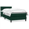 vidaXL Rams&auml;ng med madrass m&ouml;rkgr&ouml;n 100x220 cm sammet