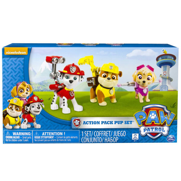 Paw Patrol Leksaksfigurer Action Pack Pups Marshall/Skye/Rubble