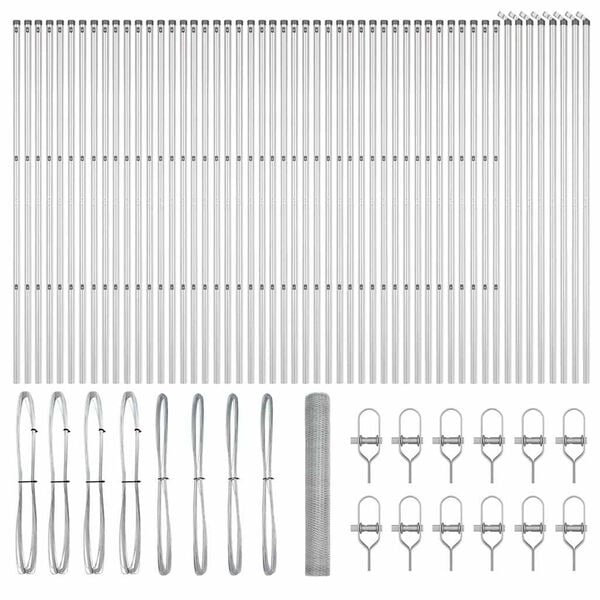 vidaXL St&auml;ngselstolpe Silver 100 x 1,4 m (25 mm maskor) St&aring;l