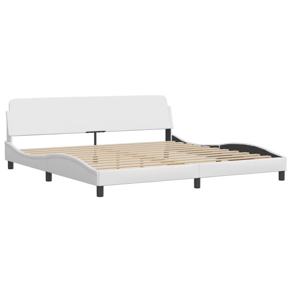 vidaXL Bed "Viana" with Mattress White 200x200 cm Faux Leather
