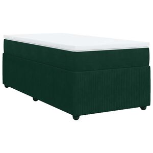 vidaXL Rams&auml;ng med madrass m&ouml;rkgr&ouml;n 80x200 cm sammet