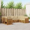 vidaXL Sektionsoffgrupp 9 pcs Naturlig och Beige Massivt Akaciatr&auml;