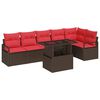 vidaXL Tr&auml;dg&aring;rdsoffset 7 st Brun Poly rattan