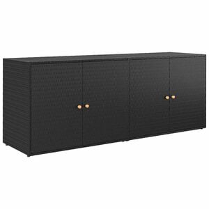 vidaXL F&ouml;rvaringssk&aring;p f&ouml;r tr&auml;dg&aring;rden svart 198x55,5x80 cm konstrotting