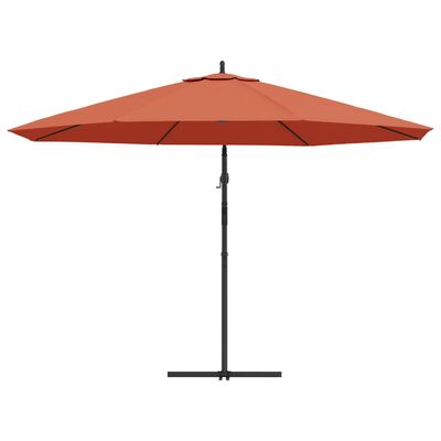 vidaXL Frihängande parasoll med aluminiumstång 350 cm terrakotta