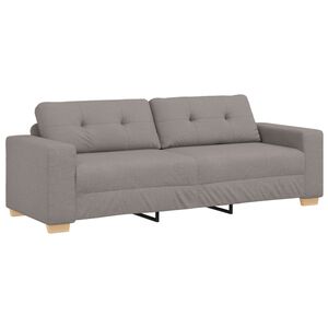 vidaXL 3-Sits soffa Taupe 220 cm tyg