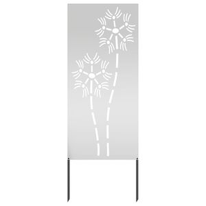 vidaXL Tr&auml;dg&aring;rds integritetssk&auml;rm Silver 50 x 140 cm Galvaniserat st&aring;l