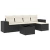 vidaXL Loungegrupp med dynor 6 delar svart konstrotting