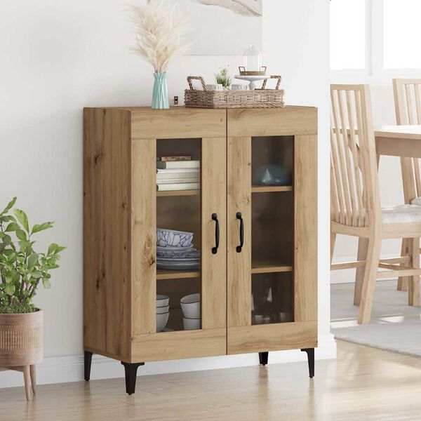 vidaXL Sideboard Artisan Ek 69,5 x 34 x 90 cm Konstruerat tr&auml; och j&auml;rn