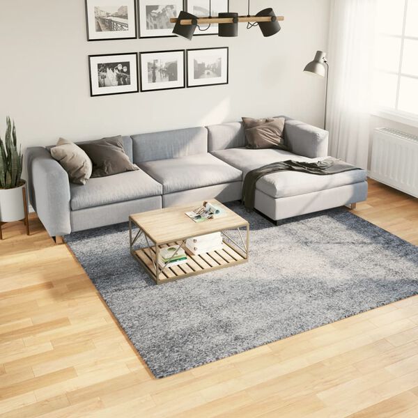 vidaXL Ryamatta PAMPLONA lång lugg modern blå 240x240 cm
