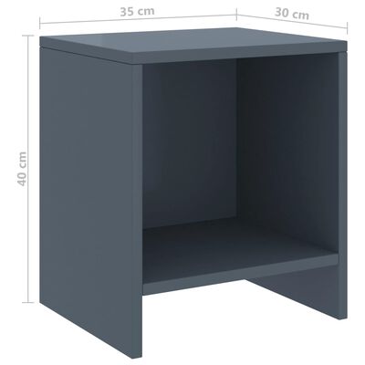 vidaXL Sängbord 2 st ljusgrå 35x30x40 cm massiv furu