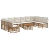 vidaXL Utomhussoffset 11 pcs Naturlig och Creamvit Polyester
