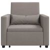 vidaXL Enkel Soffbed Reclining med hjul Taupe 90 x 165 x 87 cm tyg