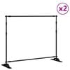 vidaXL Bakgrundsstativ 2 st svart 254x243 cm st&aring;l