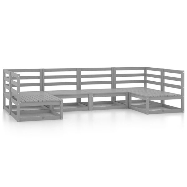 vidaXL Loungegrupp f&ouml;r tr&auml;dg&aring;rden 6 delar massiv furu