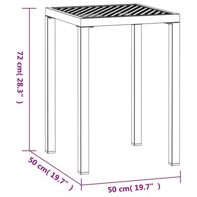 vidaXL Trädgårdsbord antracit 50x50x72 cm stål