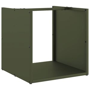 vidaXL Vedst&auml;ll olivgr&ouml;n 40x40x40 cm kallvalsat st&aring;l
