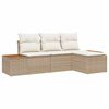 vidaXL Tr&auml;dg&aring;rdsoffset 4 st Beige konstrotting