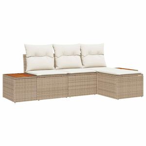 vidaXL Tr&auml;dg&aring;rdsoffset 4 st Beige konstrotting